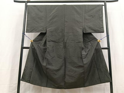 平和屋着物■男性　紬　網代文　正絹　逸品　BAAY5723yc