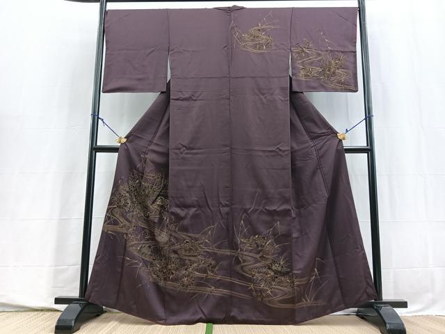 平和屋着物■訪問着　駒刺繍　鴛鴦花文　正絹　逸品　BAAY5725yc