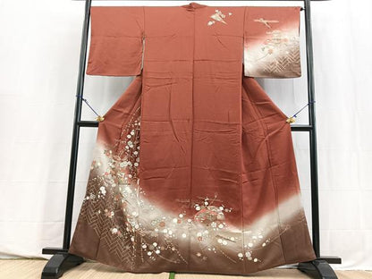 平和屋着物■訪問着　駒刺繍　吉祥花文　暈し染め　金彩　正絹　逸品　BAAY5729yc
