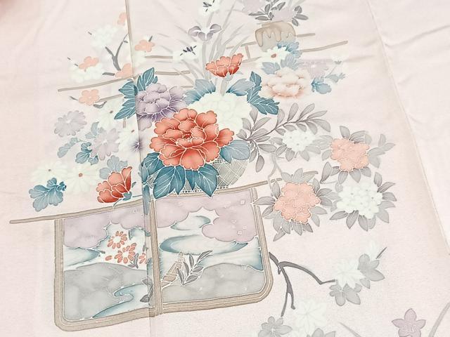 平和屋着物■訪問着　飾花文　正絹　逸品　BAAY5732yc