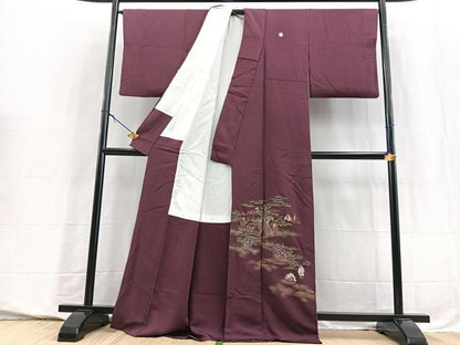 平和屋着物■豪華色留袖　寿光織　能　金糸　正絹　逸品　BAAY5733yc