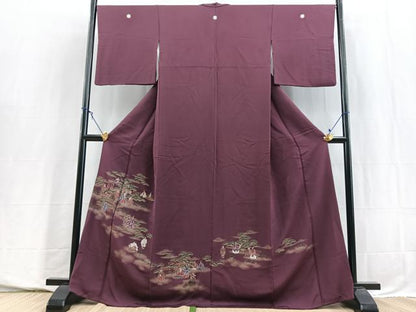平和屋着物■豪華色留袖　寿光織　能　金糸　正絹　逸品　BAAY5733yc