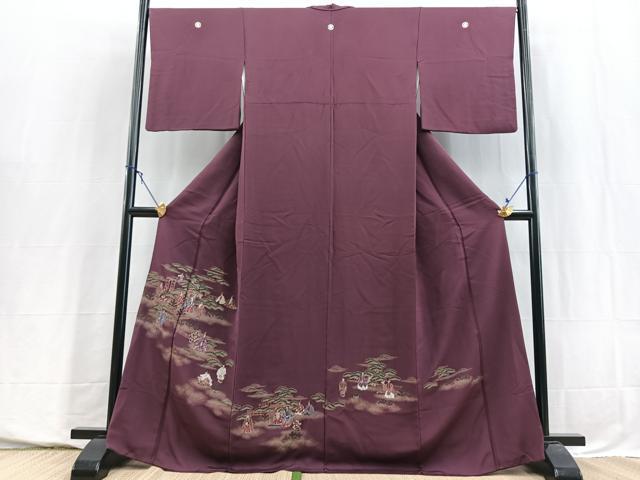 平和屋着物■豪華色留袖　寿光織　能　金糸　正絹　逸品　BAAY5733yc