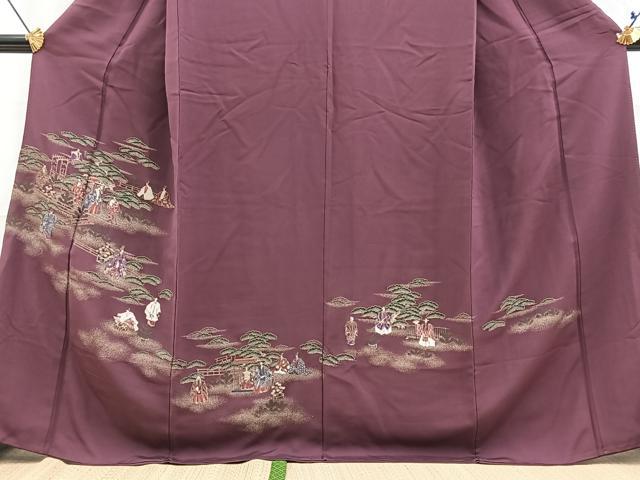 平和屋着物■豪華色留袖　寿光織　能　金糸　正絹　逸品　BAAY5733yc