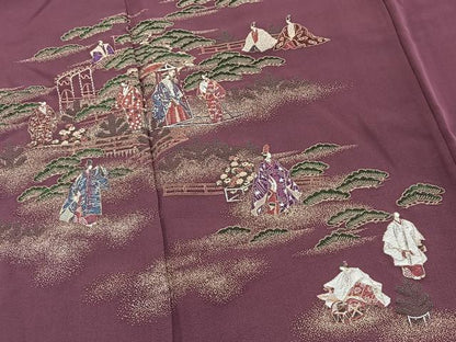 平和屋着物■豪華色留袖　寿光織　能　金糸　正絹　逸品　BAAY5733yc