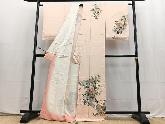 平和屋着物■訪問着　刺繍　風景花文　金彩　正絹　逸品　BAAY5734yc