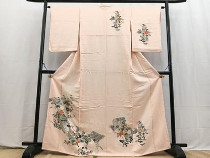 平和屋着物■訪問着　刺繍　風景花文　金彩　正絹　逸品　BAAY5734yc