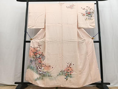 平和屋着物■訪問着　地紙花鳥文　暈し染め　金彩　正絹　逸品　BAAY5735yc