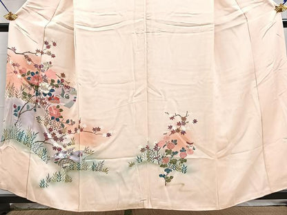 平和屋着物■訪問着　地紙花鳥文　暈し染め　金彩　正絹　逸品　BAAY5735yc