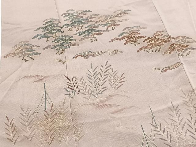 平和屋着物■訪問着　立波風景文　金彩　正絹　逸品　BAAY5740yc