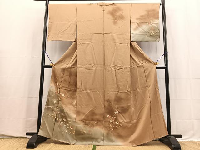 平和屋着物■訪問着　流水花鳥文　暈し染め　金彩　正絹　逸品　BAAY5742yc