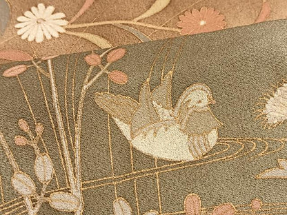 平和屋着物■訪問着　流水花鳥文　暈し染め　金彩　正絹　逸品　BAAY5742yc