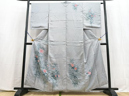 平和屋着物■訪問着　手描き　草花文　暈し染め　金彩　正絹　逸品　BAAY5743yc