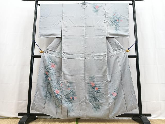 平和屋着物■訪問着　手描き　草花文　暈し染め　金彩　正絹　逸品　BAAY5743yc