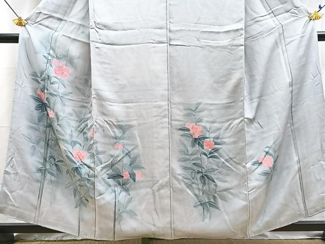 平和屋着物■訪問着　手描き　草花文　暈し染め　金彩　正絹　逸品　BAAY5743yc