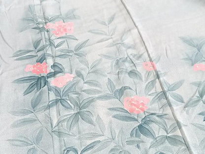 平和屋着物■訪問着　手描き　草花文　暈し染め　金彩　正絹　逸品　BAAY5743yc