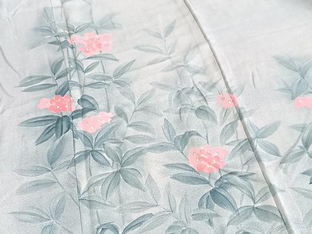 平和屋着物■訪問着　手描き　草花文　暈し染め　金彩　正絹　逸品　BAAY5743yc