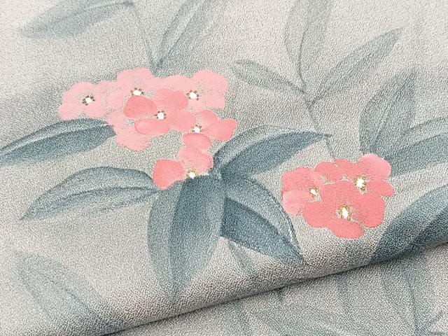 平和屋着物■訪問着　手描き　草花文　暈し染め　金彩　正絹　逸品　BAAY5743yc