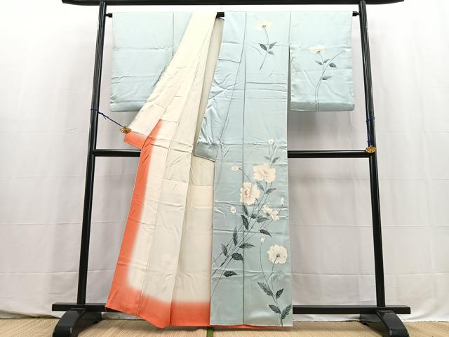 平和屋着物■訪問着　友禅　草花文　正絹　逸品　BAAY5744yc