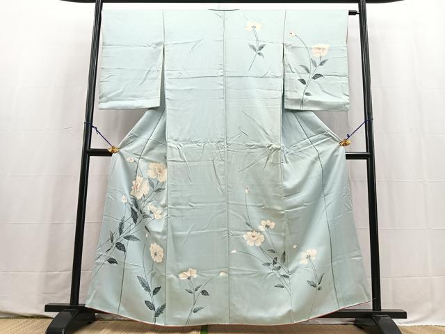 平和屋着物■訪問着　友禅　草花文　正絹　逸品　BAAY5744yc