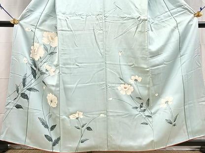 平和屋着物■訪問着　友禅　草花文　正絹　逸品　BAAY5744yc