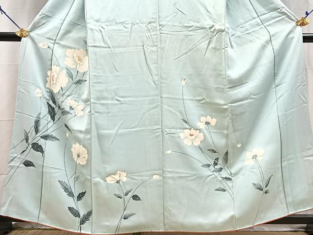 平和屋着物■訪問着　友禅　草花文　正絹　逸品　BAAY5744yc