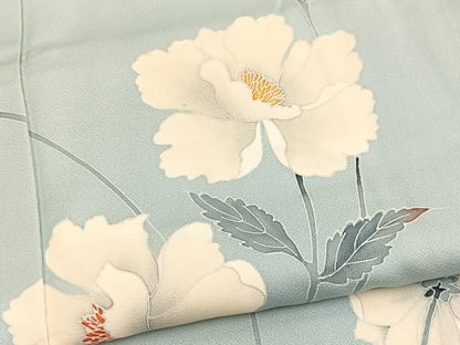 平和屋着物■訪問着　友禅　草花文　正絹　逸品　BAAY5744yc
