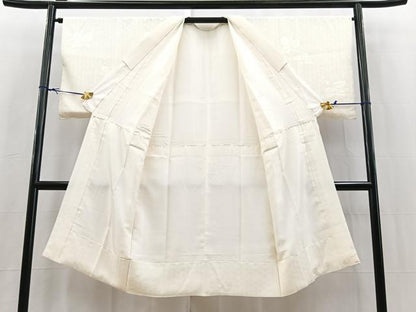 平和屋着物■長襦袢　袷　カトレア地紋　正絹　逸品　BAAY5746yc