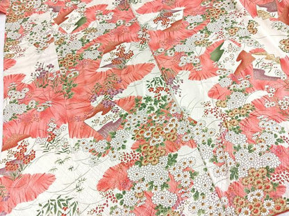平和屋着物■上質な小紋　破れ色紙花文　金彩　正絹　逸品　BAAY5747yc
