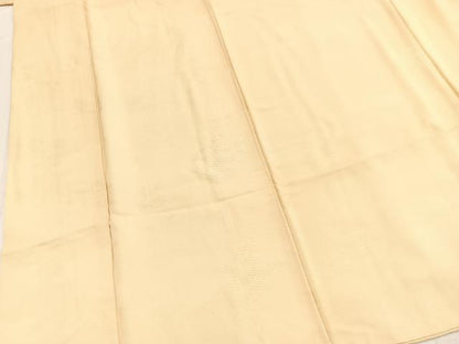 平和屋着物■上質な色無地　紗綾形地紋　鳥の子色　やまと誂製　正絹　逸品　BAAY5749yc