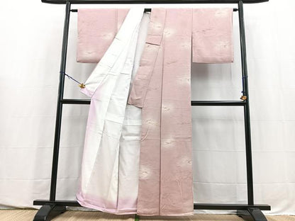 平和屋着物■上質な小紋　寿光織　地紋起こし　霞文　暈し染め　正絹　逸品　BAAY5750yc