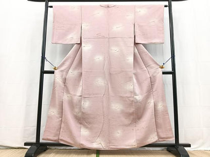 平和屋着物■上質な小紋　寿光織　地紋起こし　霞文　暈し染め　正絹　逸品　BAAY5750yc