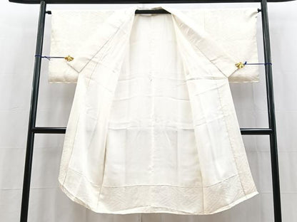 平和屋着物■長襦袢　袷　草花地紋　正絹　逸品　BAAY5751yc