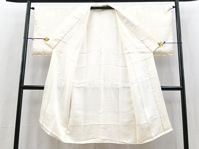 平和屋着物■長襦袢　袷　草花地紋　正絹　逸品　BAAY5751yc