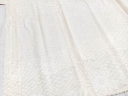 平和屋着物■長襦袢　袷　草花地紋　正絹　逸品　BAAY5751yc