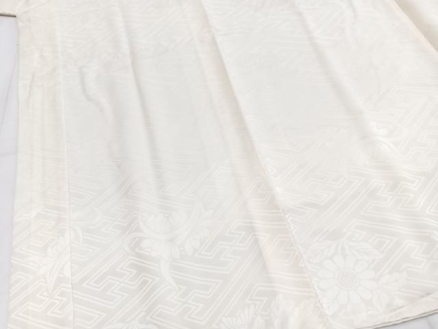 平和屋着物■長襦袢　袷　草花地紋　正絹　逸品　BAAY5751yc