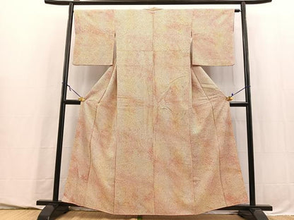 平和屋着物■大変加工の良い総絞り小紋　暈し染め　正絹　逸品　BAAY5752yc
