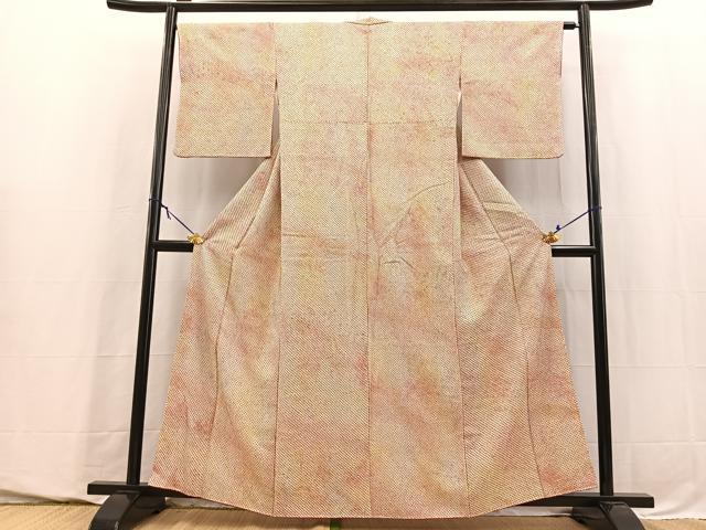 平和屋着物■大変加工の良い総絞り小紋　暈し染め　正絹　逸品　BAAY5752yc