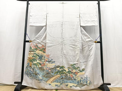 平和屋着物■豪華色留袖　松竹梅風景文　正絹　逸品　BAAY5754yc