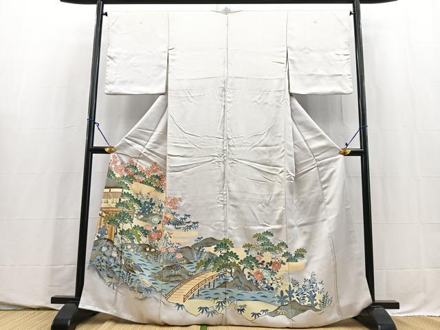平和屋着物■豪華色留袖　松竹梅風景文　正絹　逸品　BAAY5754yc