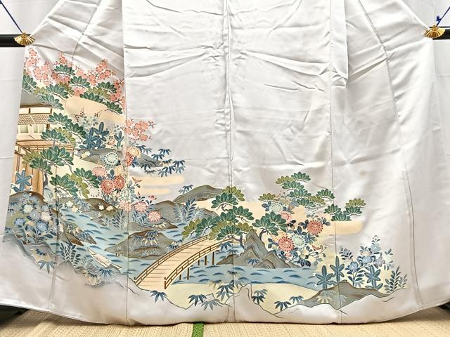 平和屋着物■豪華色留袖　松竹梅風景文　正絹　逸品　BAAY5754yc
