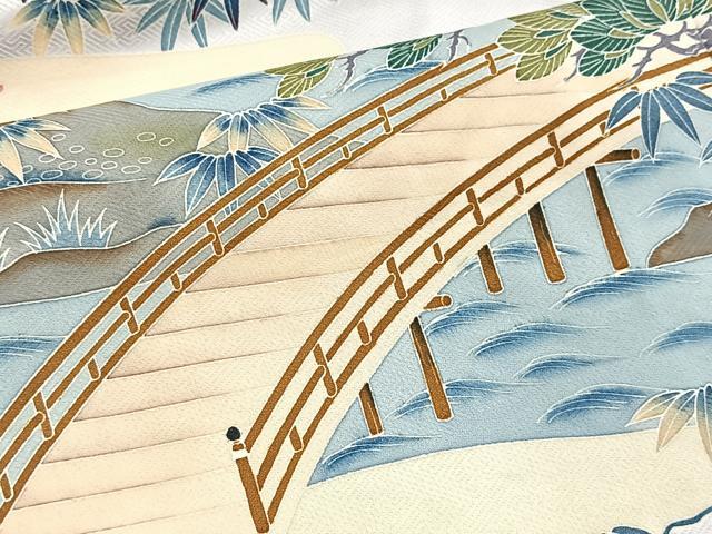 平和屋着物■豪華色留袖　松竹梅風景文　正絹　逸品　BAAY5754yc