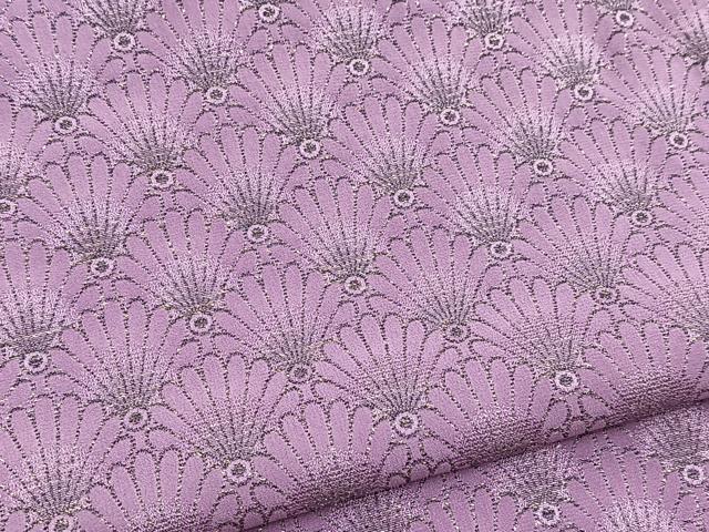 平和屋着物■上質な小紋　寿光織　菊青海波　金糸　正絹　逸品　BAAY5755yc