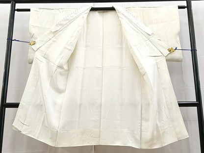 平和屋着物■長襦袢　袷　雲取り花地紋　半衿ビーズ　正絹　逸品　BAAY5756yc