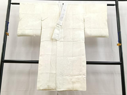 平和屋着物■長襦袢　袷　雲取り花地紋　半衿ビーズ　正絹　逸品　BAAY5756yc