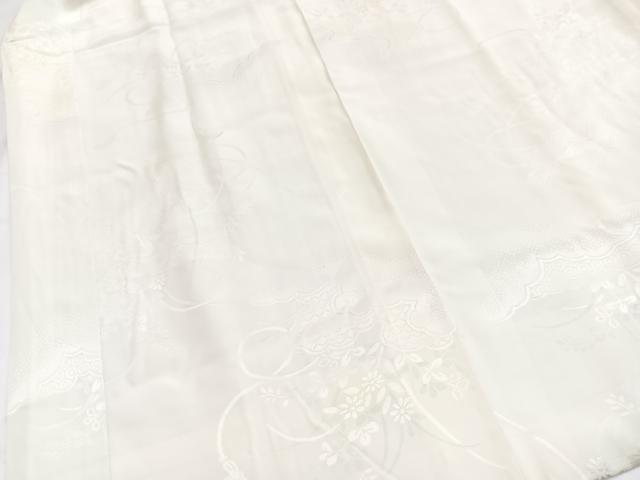 平和屋着物■長襦袢　袷　雲取り花地紋　半衿ビーズ　正絹　逸品　BAAY5756yc