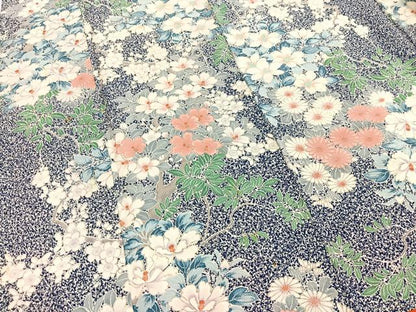 平和屋着物■上質な小紋　草花文　正絹　逸品　BAAY5759yc