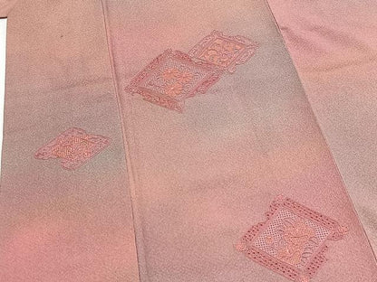 平和屋着物■中国三大刺繍　総汕頭刺繍　総スワトウ刺繍　訪問着　飾花文　暈し染め　正絹　逸品　BAAY5763yc