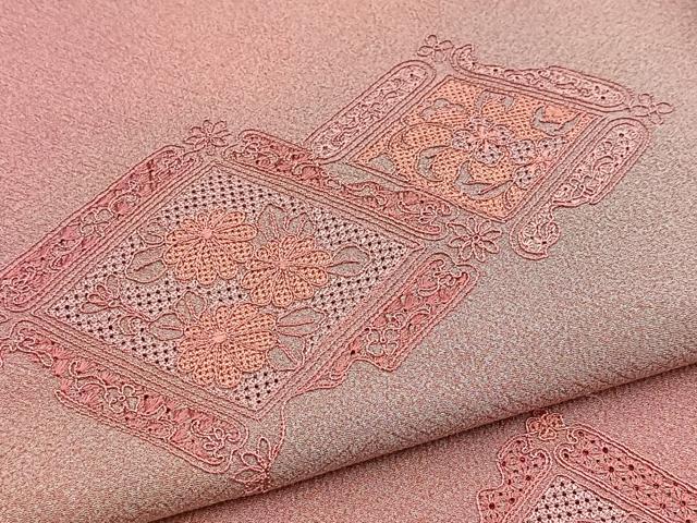 平和屋着物■中国三大刺繍　総汕頭刺繍　総スワトウ刺繍　訪問着　飾花文　暈し染め　正絹　逸品　BAAY5763yc