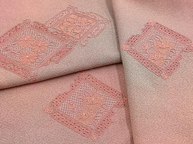 平和屋着物■中国三大刺繍　総汕頭刺繍　総スワトウ刺繍　訪問着　飾花文　暈し染め　正絹　逸品　BAAY5763yc
